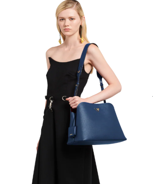 Prada Matinée Handbag Blue Travel Bag