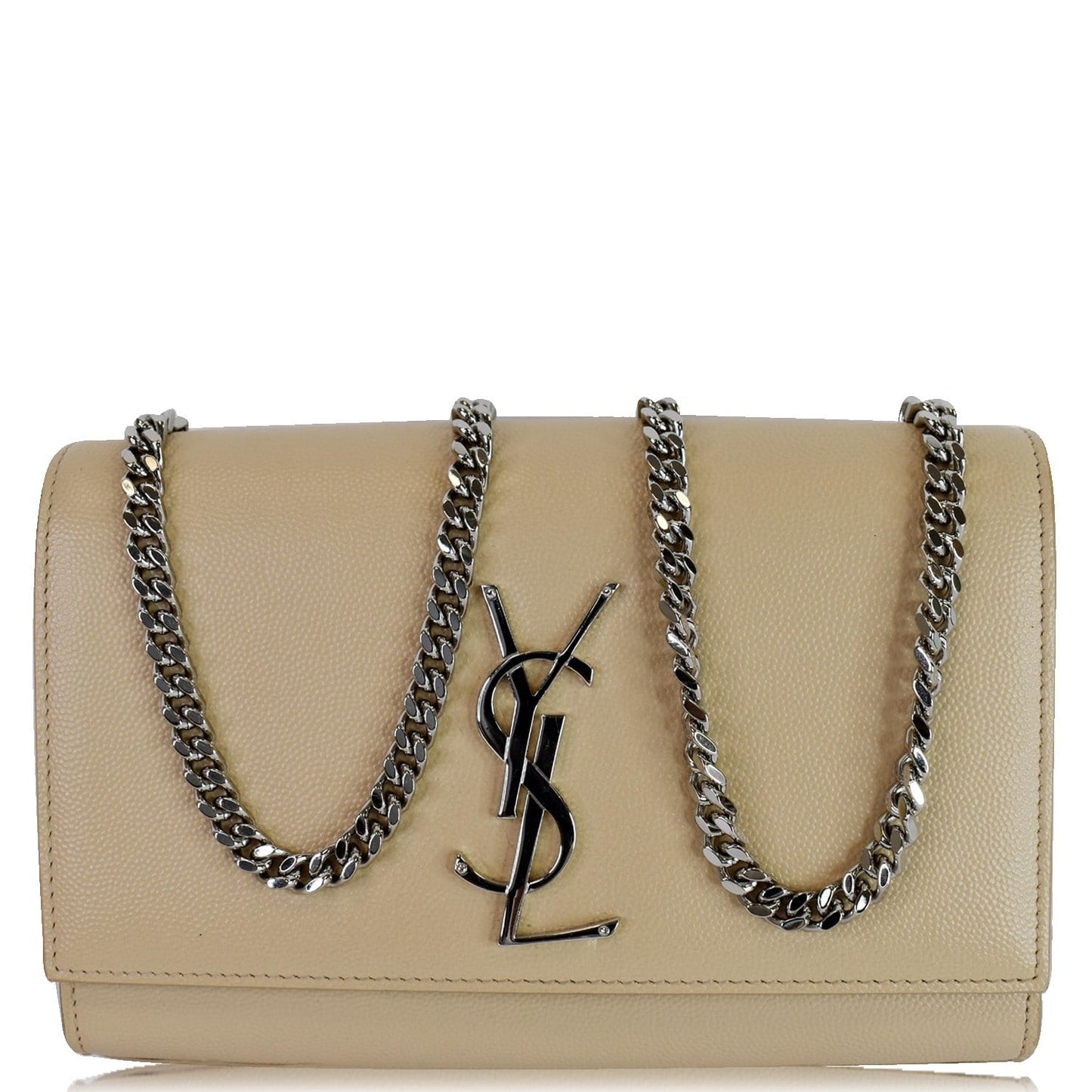 YSL Saint Laurent Yves Kate Crossbody Bag Leather Beige Medium