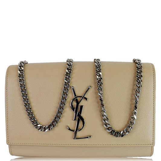YSL Saint Laurent Yves Kate Crossbody Bag Leather Beige Medium