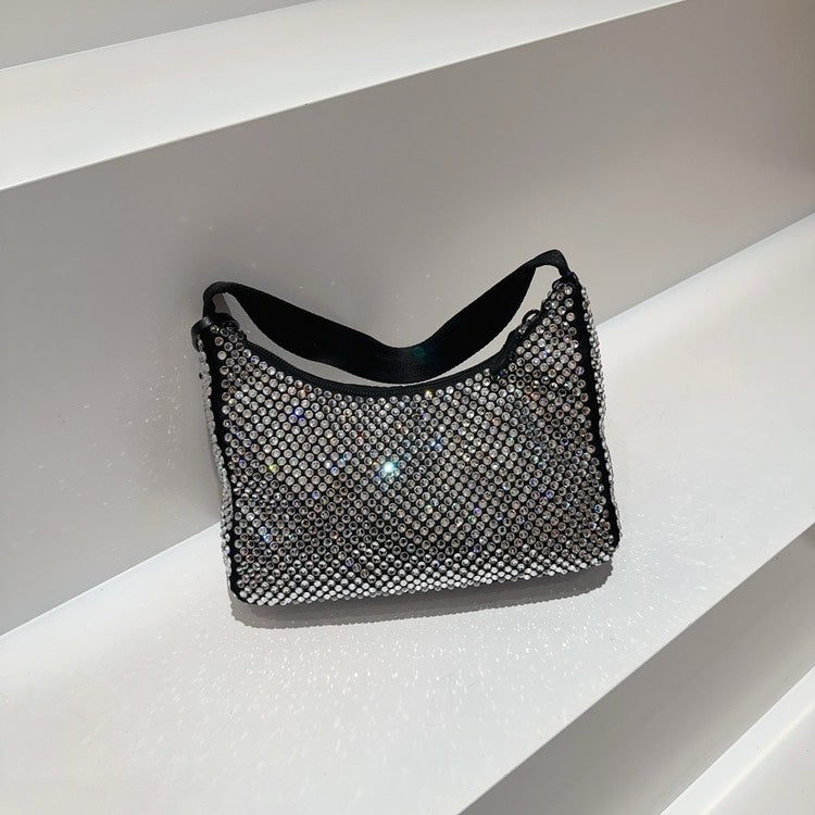 Prada Re Edition Hobo Crystal Embellished Satin Mini Shoulder Bag
