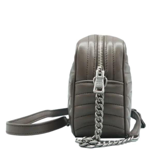 Prada Diagramme Crossbody Bag Clay Grey Leather Gray