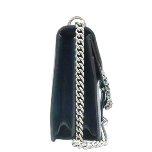 Gucci Dionysus Shoulder Bag Navy Leather Blue