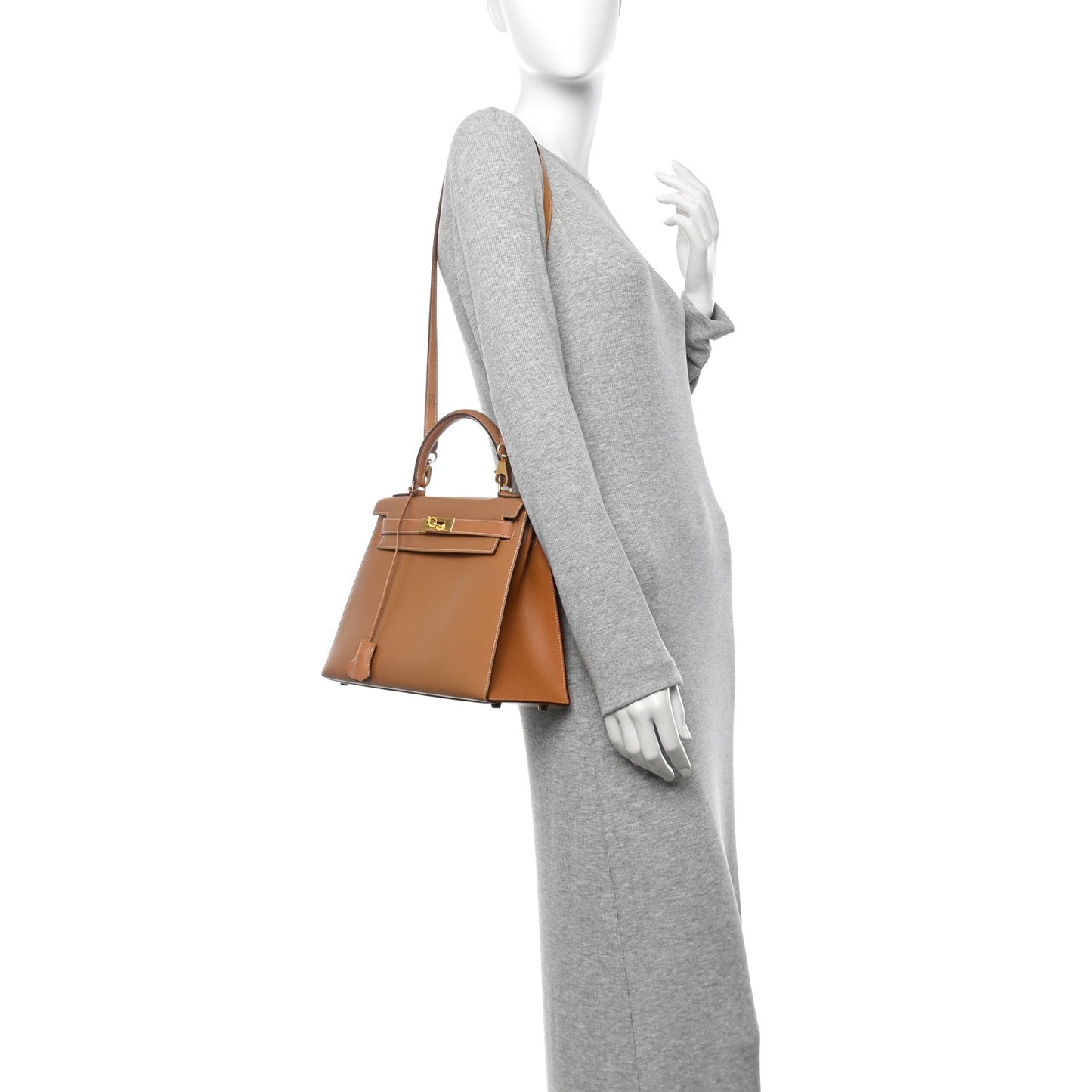 Hermes Courchevel Kelly Sellier Tabac Camel Handbag Travel Bag Tabac Camel 1754476