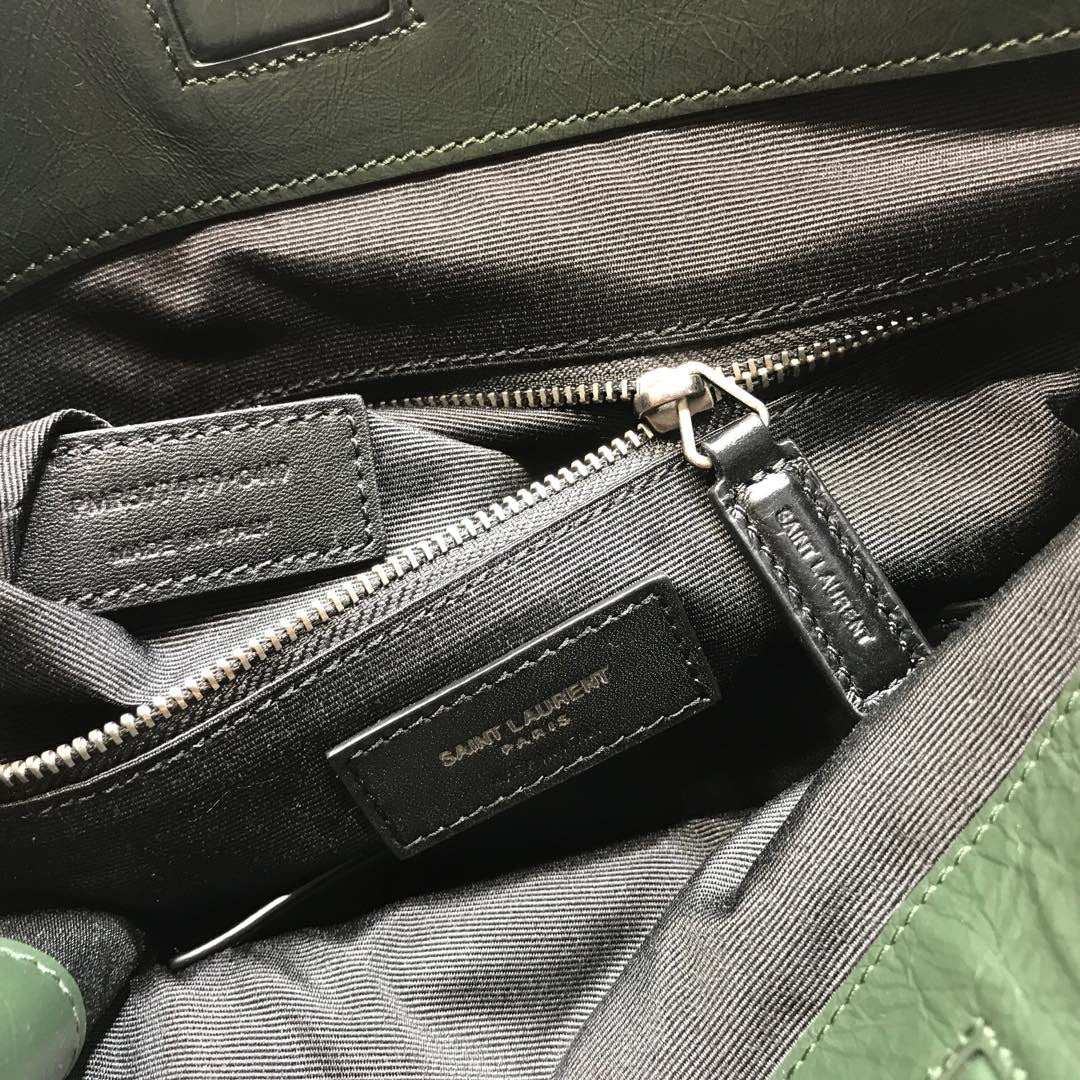 YSL Saint Laurent Niki Shopping 12in 32cm Green Medium Handbag