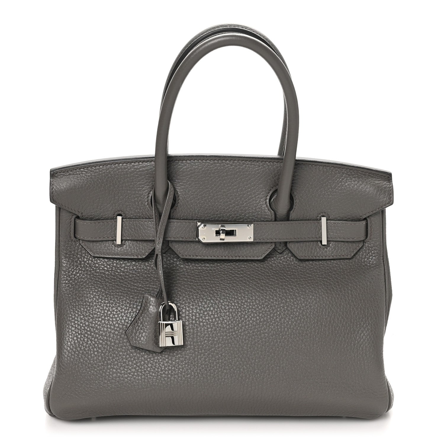 Hermes Taurillon Clemence Birkin Etain Handbag Travel Bag