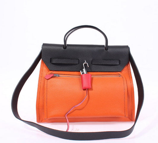 Hermes Luxury Herbag Ladies Way Orange Travel Bag