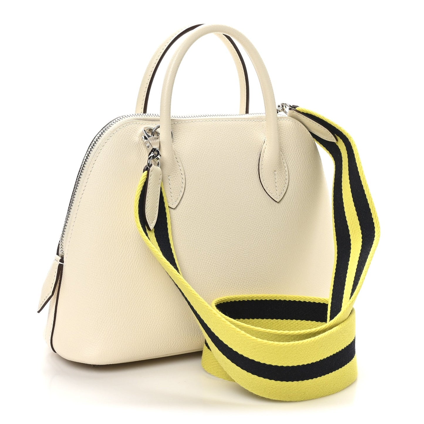 Hermes Epsom Sangle Bolide Nata Bleu Indigo Lime Handbag Travel Bag