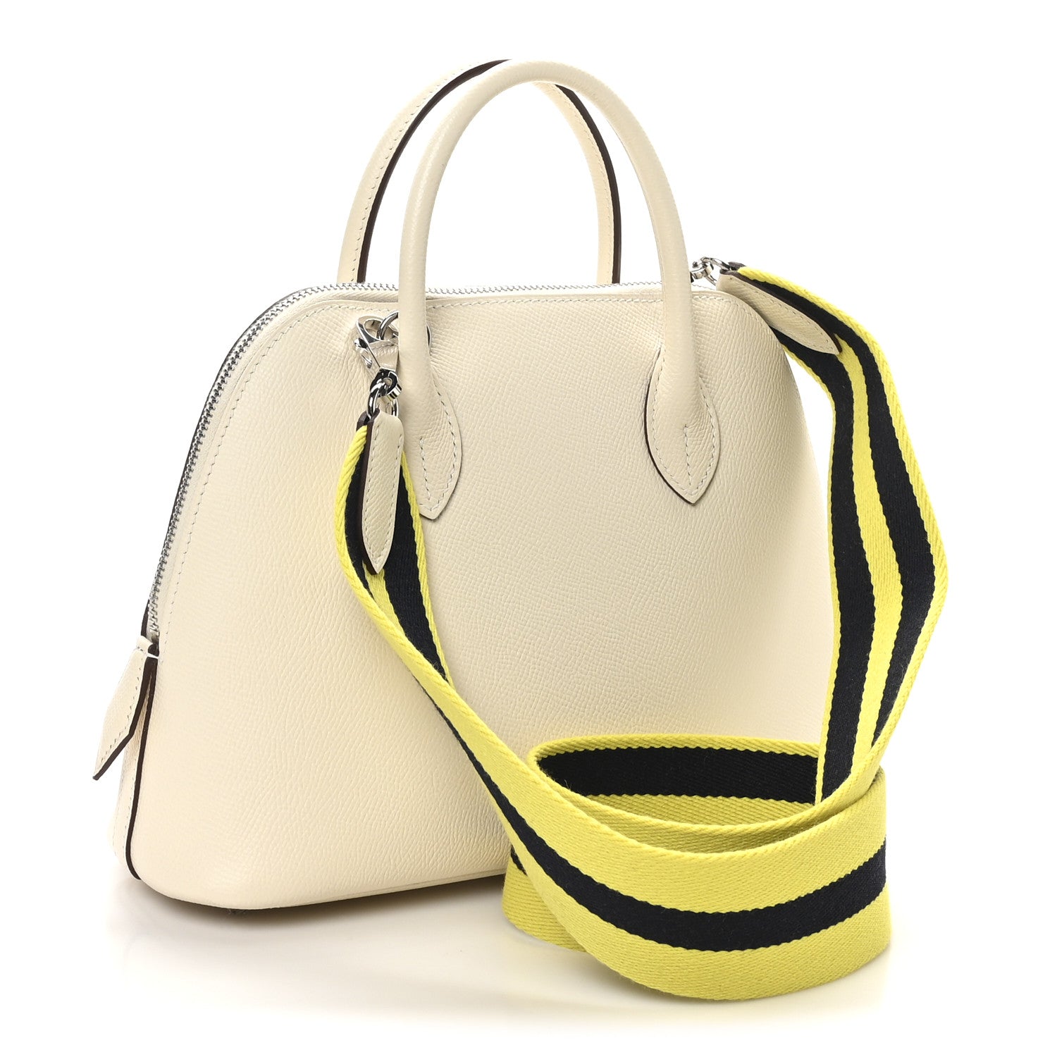 Hermes Epsom Sangle Bolide Nata Bleu Indigo Lime Handbag Travel Bag