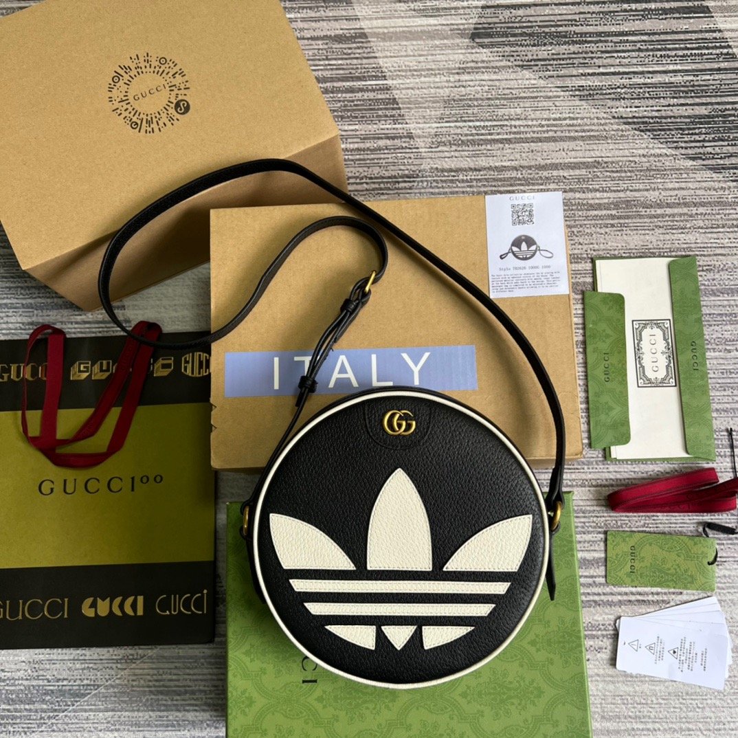 gg x Adidas Ophidia , Black Shoulder Bag