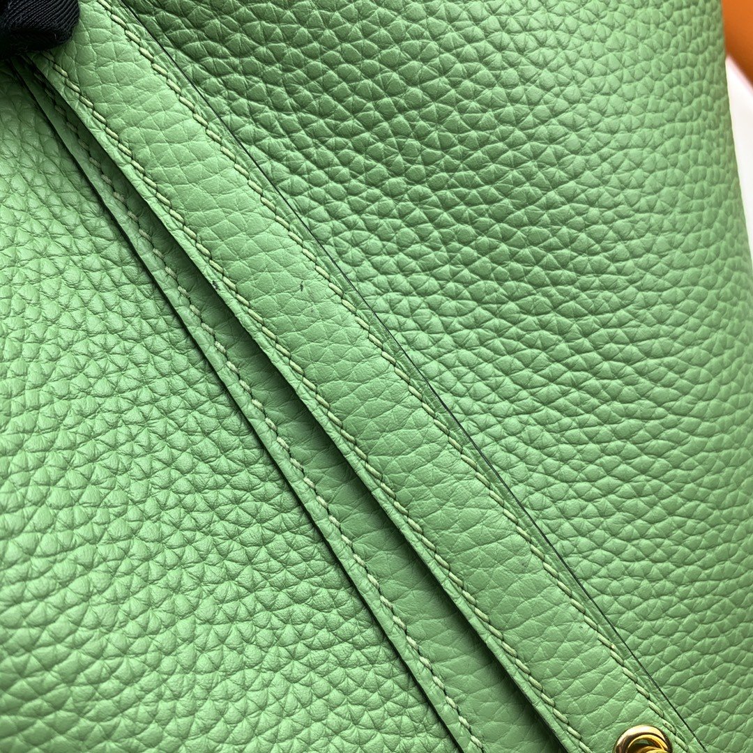 Top Quality Picotin Lock Bag Light With Green Gold Travel Bag
