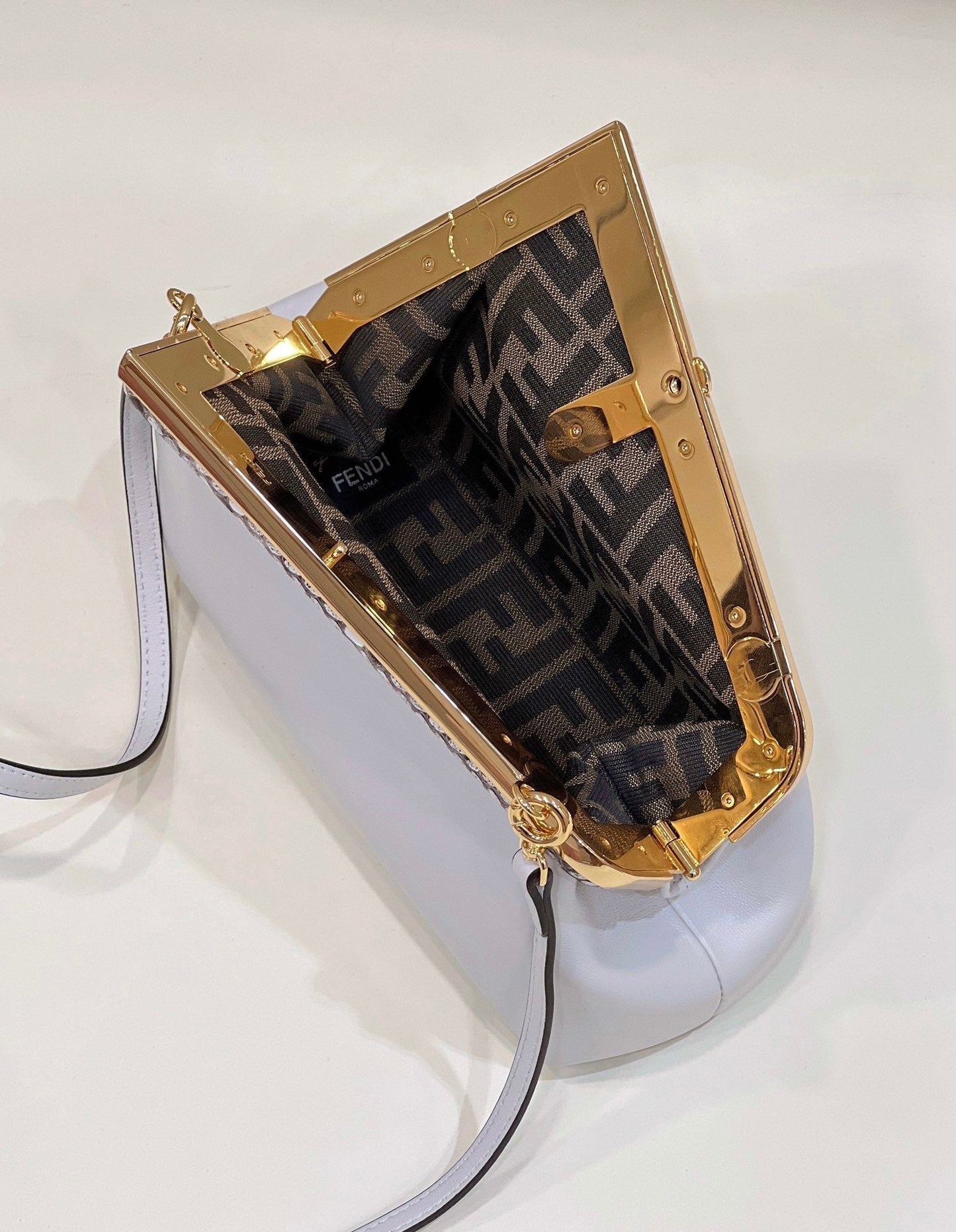 Fendi Top QualityTop Quality Top QualityTop White Small FF Crossbody Bag