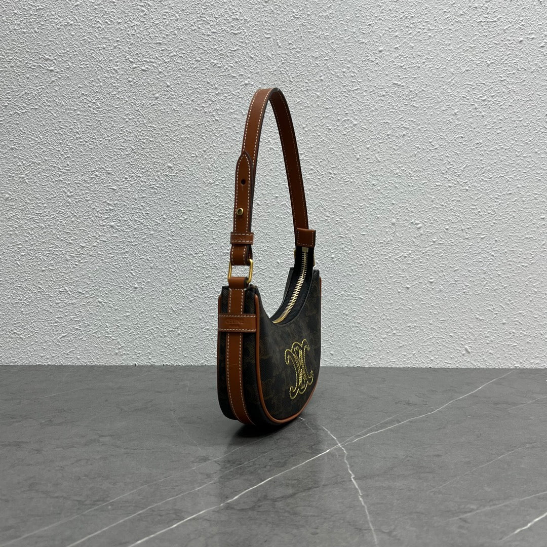 Top Quality Triope Heart Embroidered Mini Atop Canvas Brown Travel Bag 10I602Eb104Lu 1907