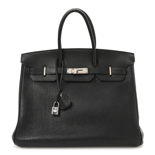 Hermes Togo Birkin Handbag Black Travel Bag 35 Black 1748550
