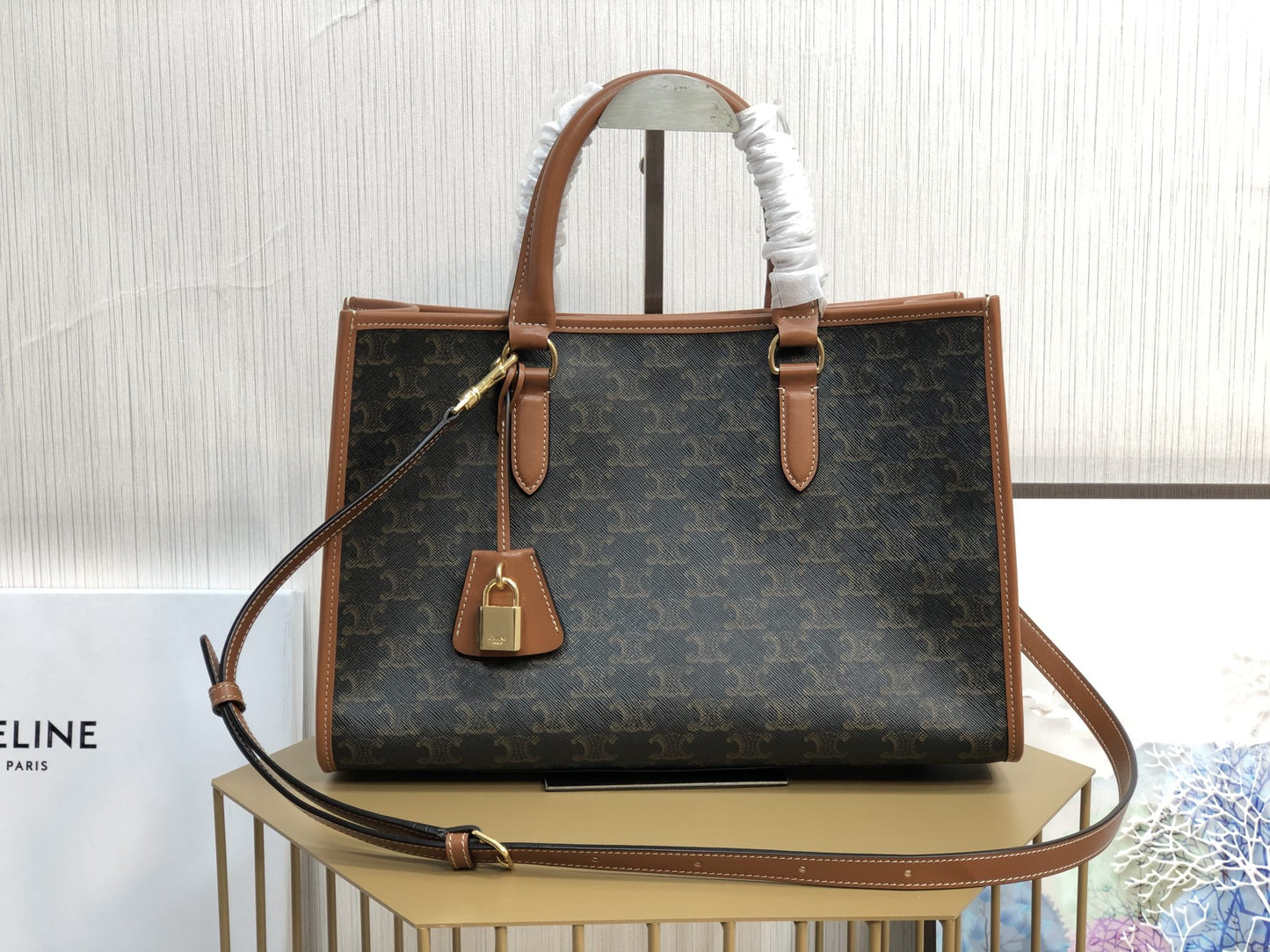 Top Quality Horizontal Cabas In Triomphe For Canvas Tan Travel Bag 4