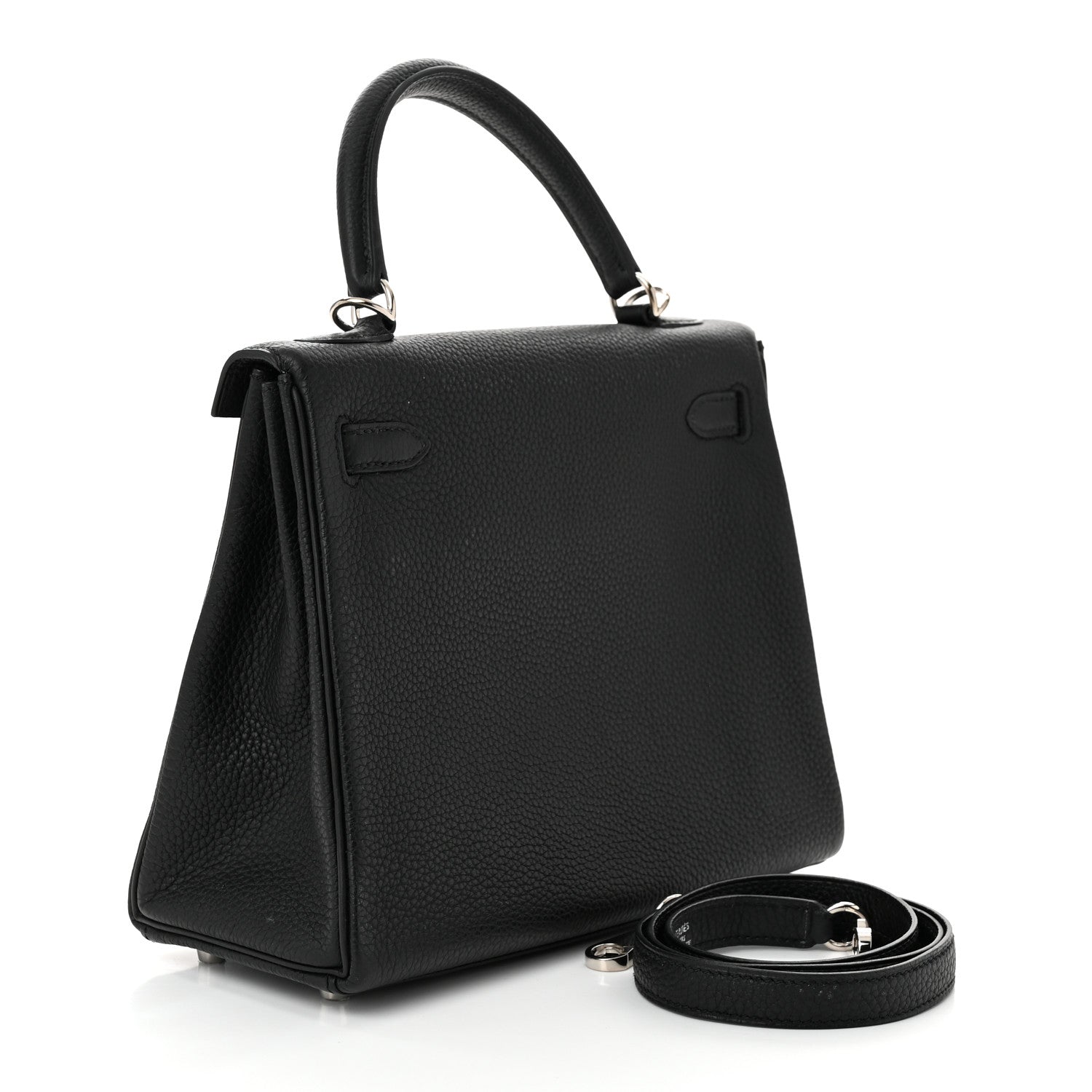 Hermes Togo Kelly Retourne Handbag Black Travel Bag 25 Black 1702449