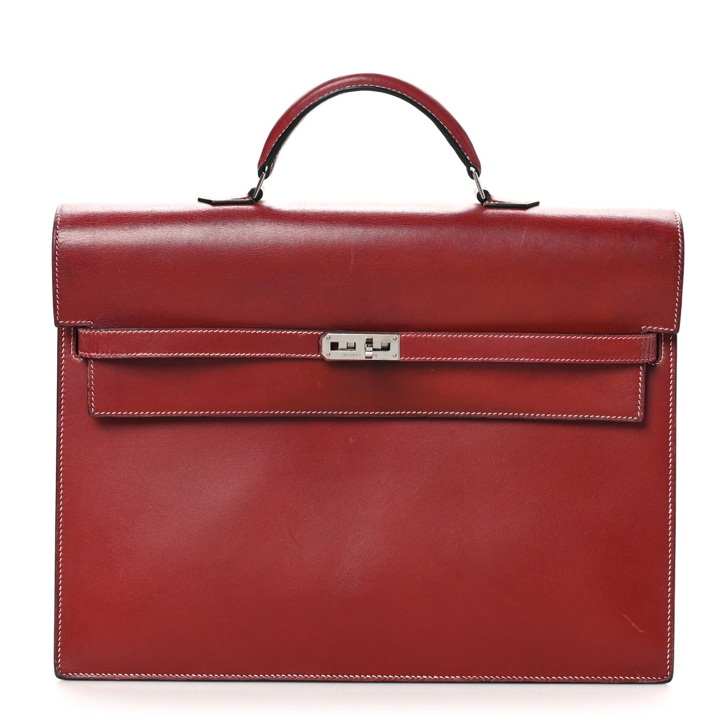 Hermes Box Kelly Depeche Rouge Handbag Travel Bag