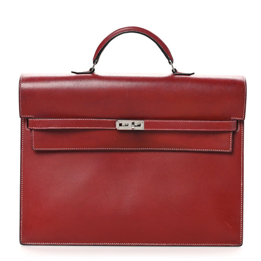 Hermes Box Kelly Depeche Rouge Handbag Travel Bag