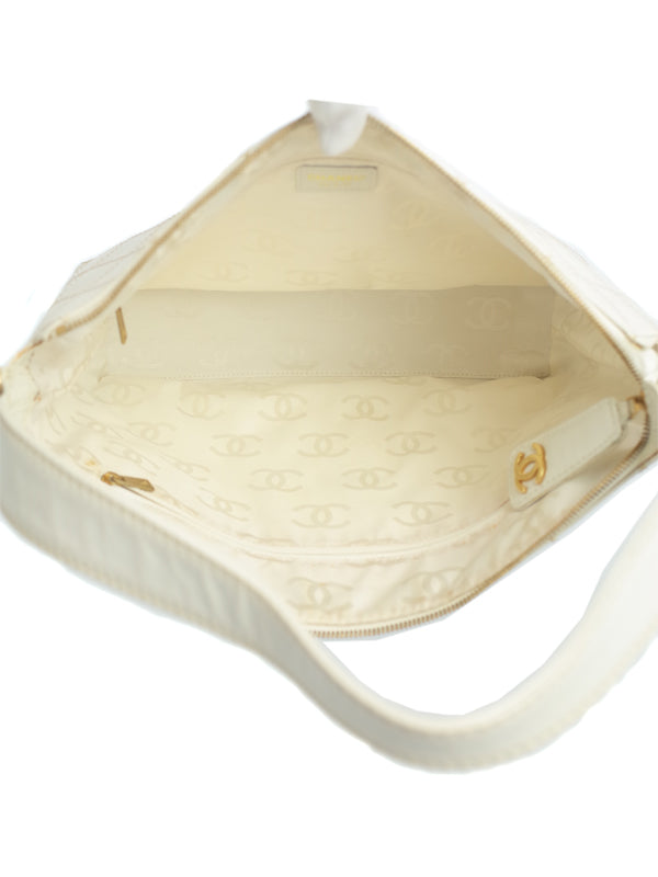 Chanel Wild Stitch Semi-Shoulder Bag Leather White