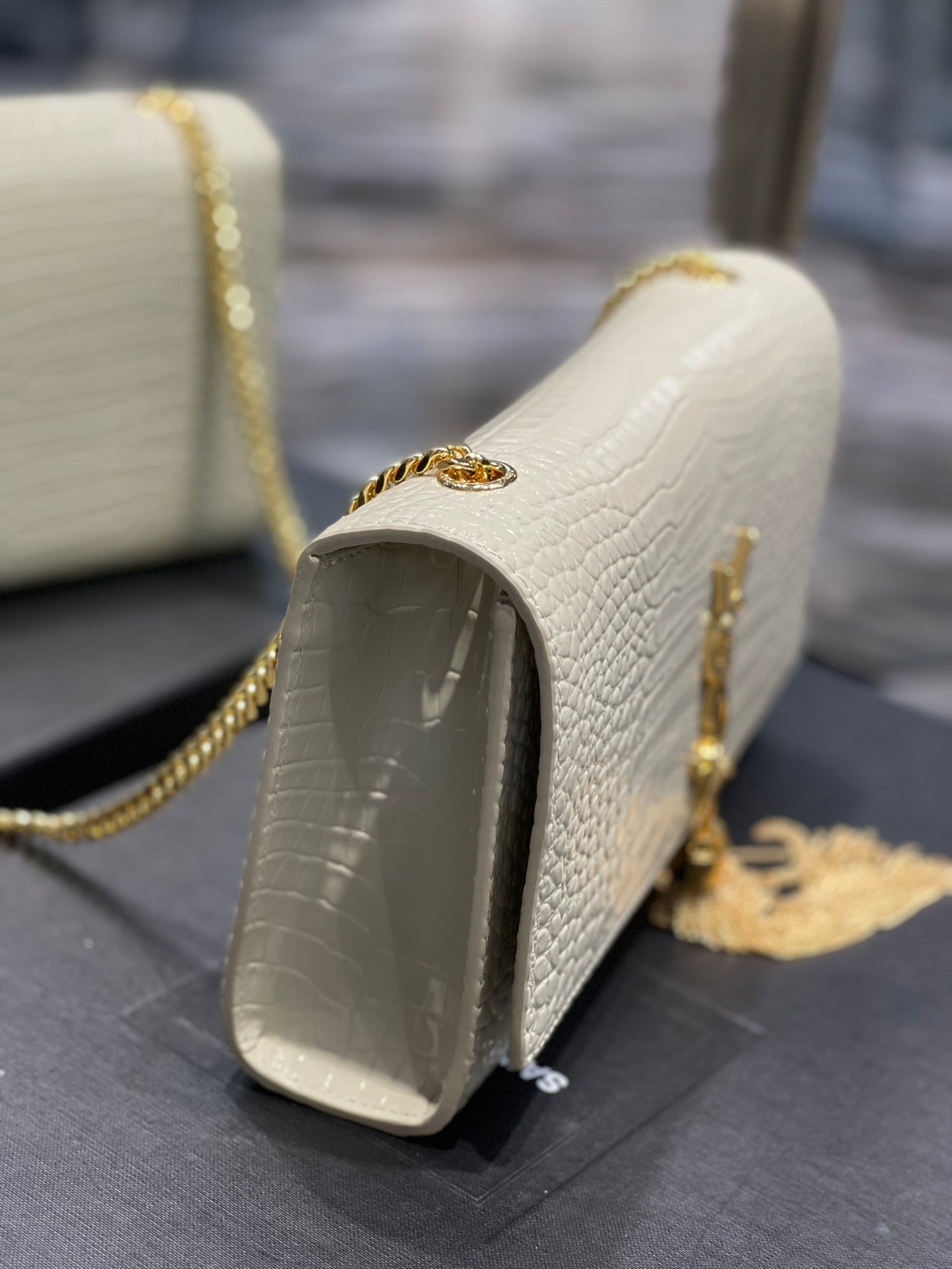 YSL Saint Laurent Ysl Saint Laurent Kata Medium Chain Bag White Travel Bag