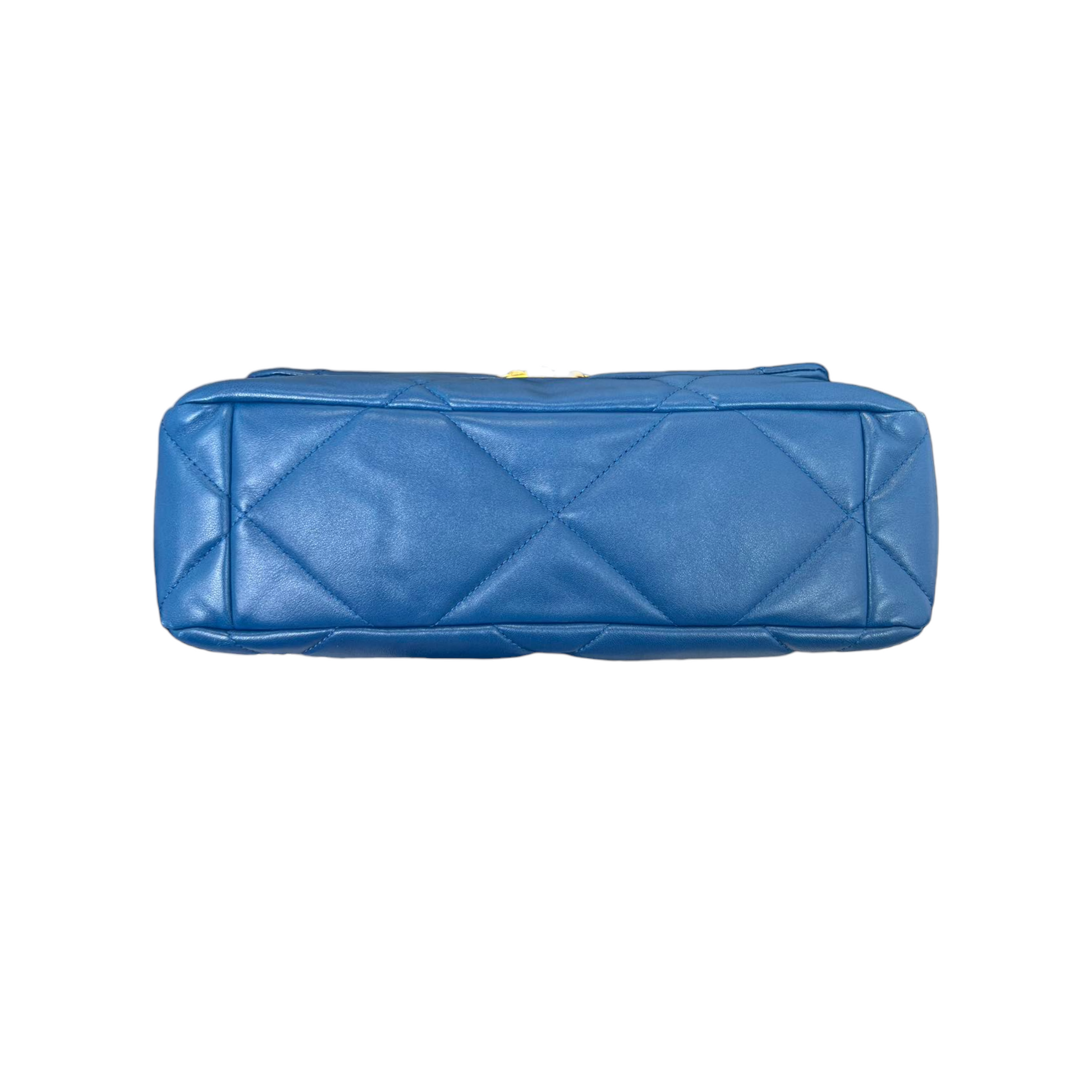 Chanel 19 Goatskin Handbag Leather Blue Crossbody Bag