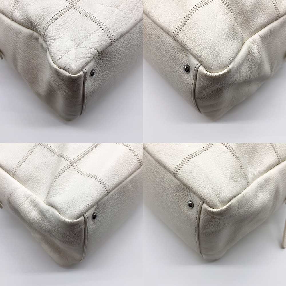 Chanel Leather Boston Bag White Chocolate Bar Travel Bag