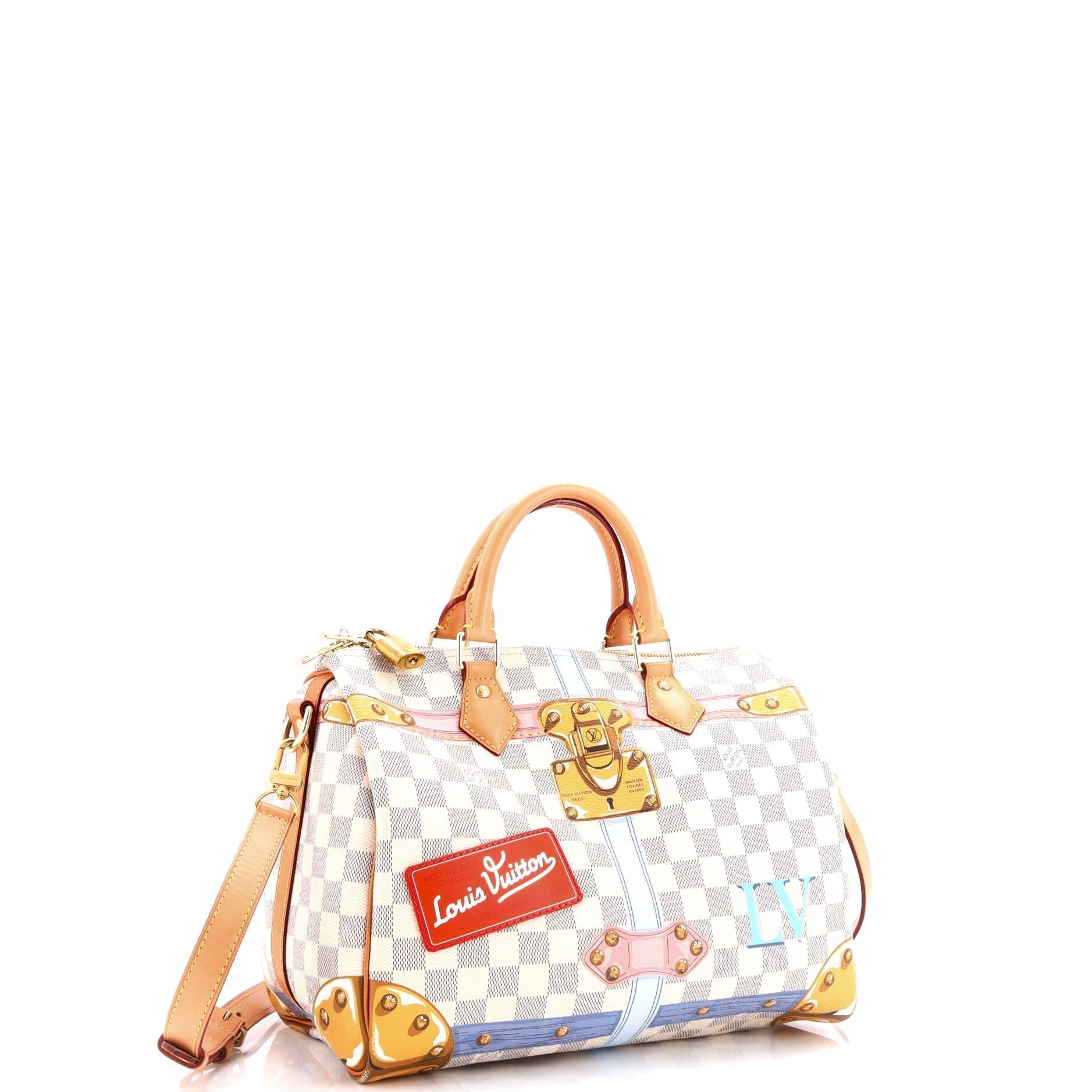 Louis Vuitton Speedy Bandouliere Bag Limited Edition Damier Summer Travel Bag
