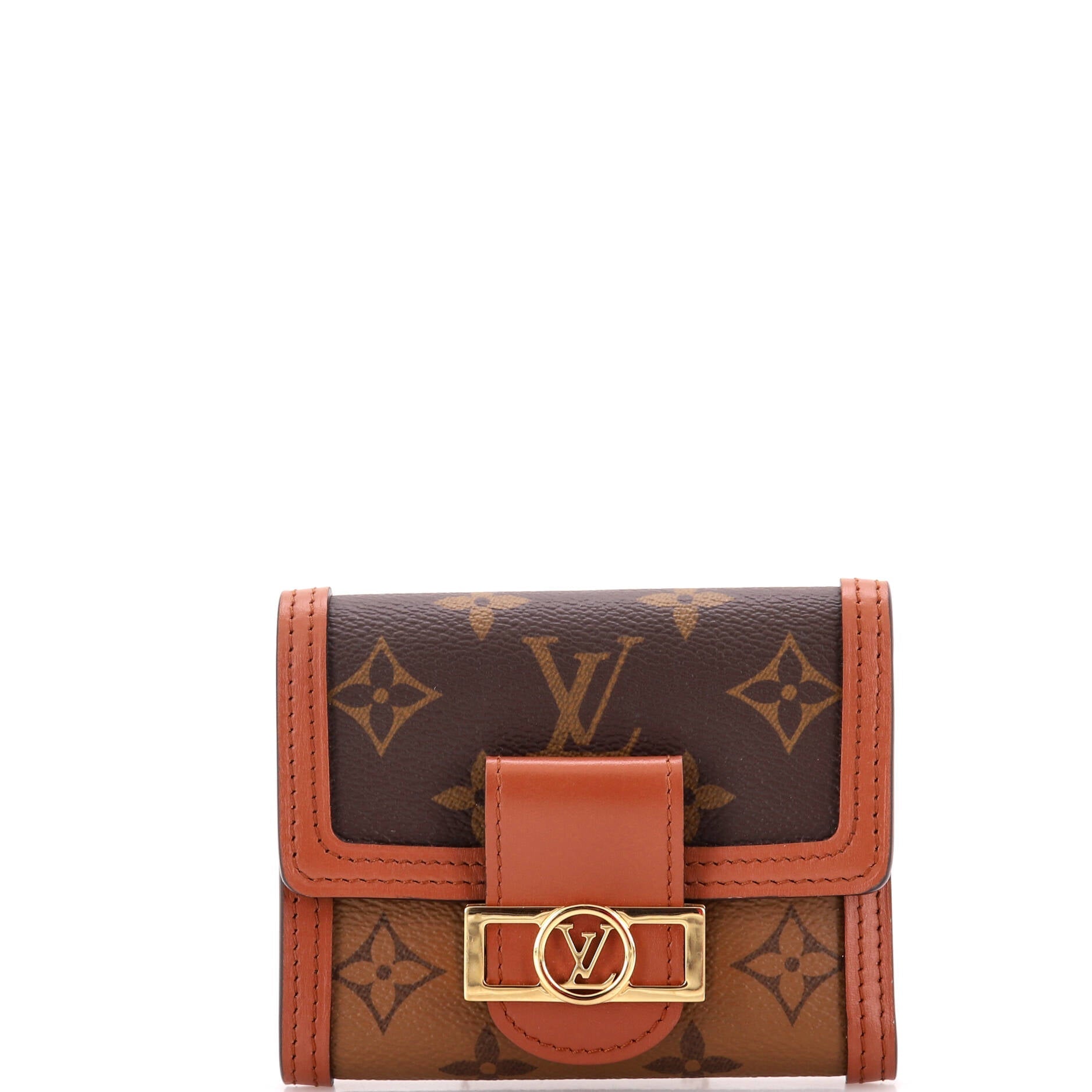 Louis Vuitton Dauphine Wallet Reverse Compact Handbag Canvas Monogram Travel Bag