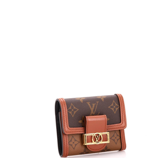 Louis Vuitton Dauphine Wallet Reverse Compact Handbag Canvas Monogram Travel Bag