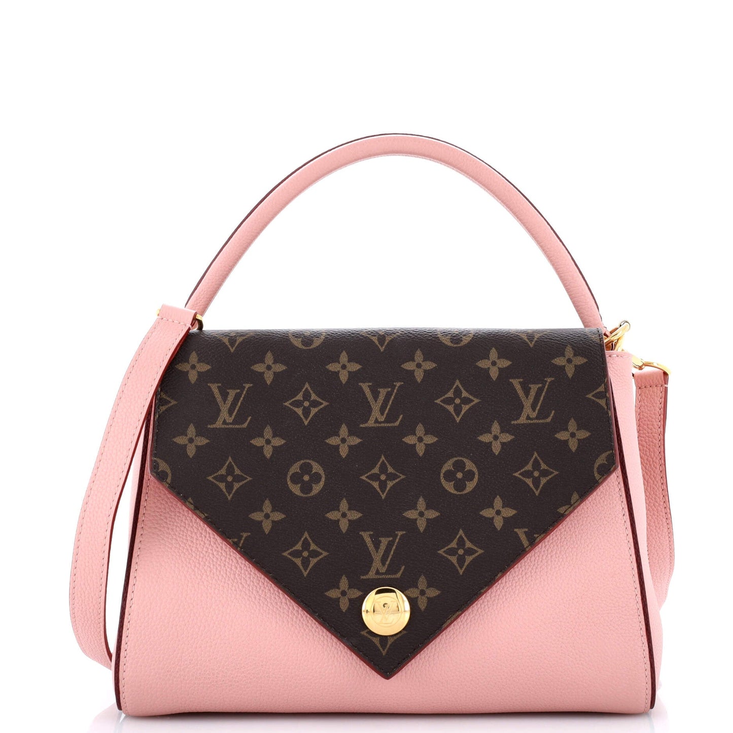Louis Vuitton Double Handbag Calfskin With Canvas Monogram Travel Bag Canvas 300294185