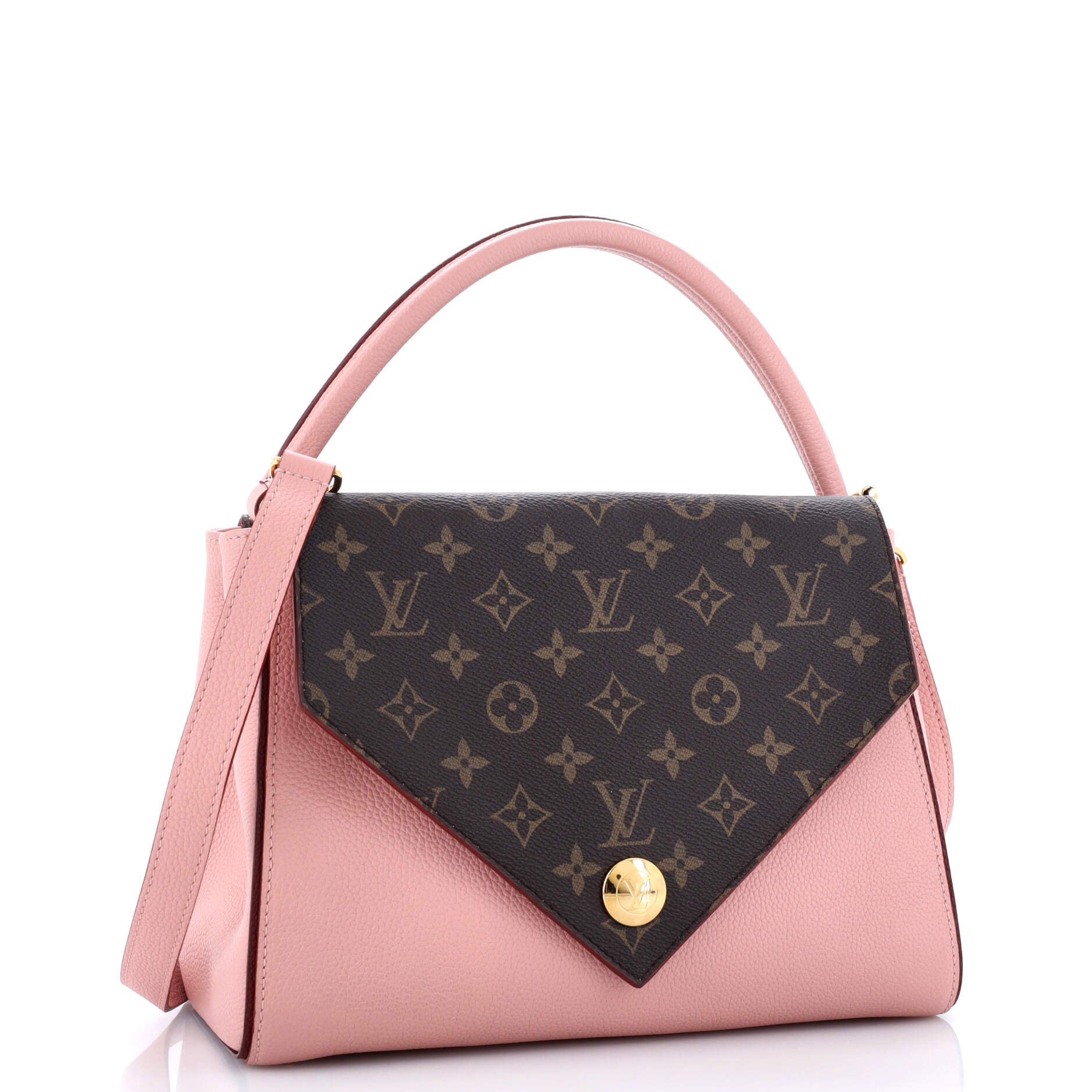 Louis Vuitton Double Handbag Calfskin With Canvas Monogram Travel Bag Canvas 300294185