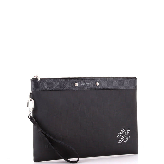 Louis Vuitton Pochette To Go Damier Infini Handbag Leather Travel Bag
