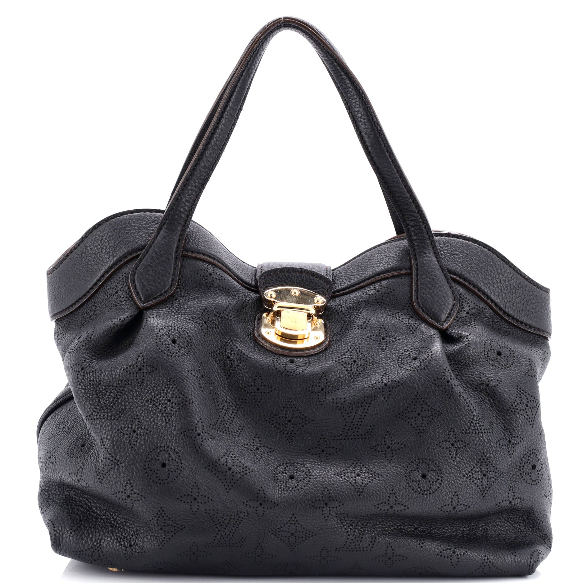 Louis Vuitton Cirrus Handbag Mahina Mm Leather Tote Bag