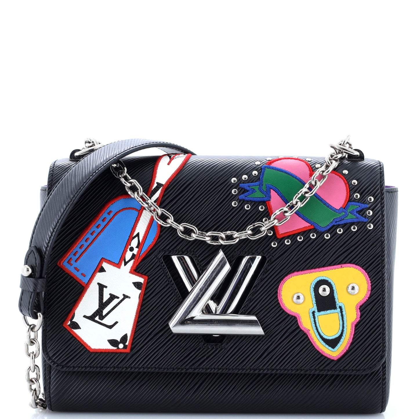 Louis Vuitton Twist Handbag Limited Edition Patches Epi Mm Leather Shoulder Bag