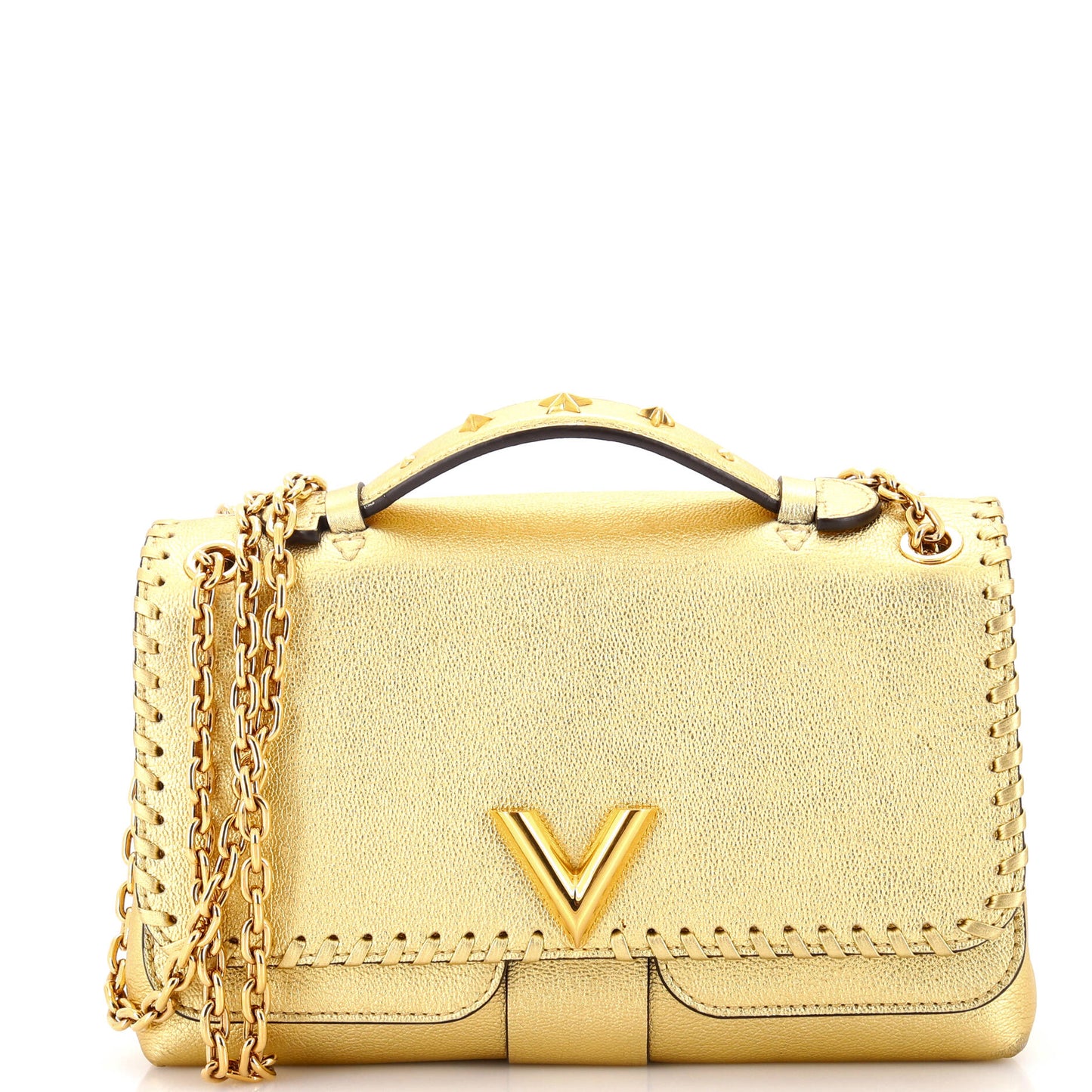 Louis Vuitton Very Bag Whipstitch Leather Chain Shoulder Bag