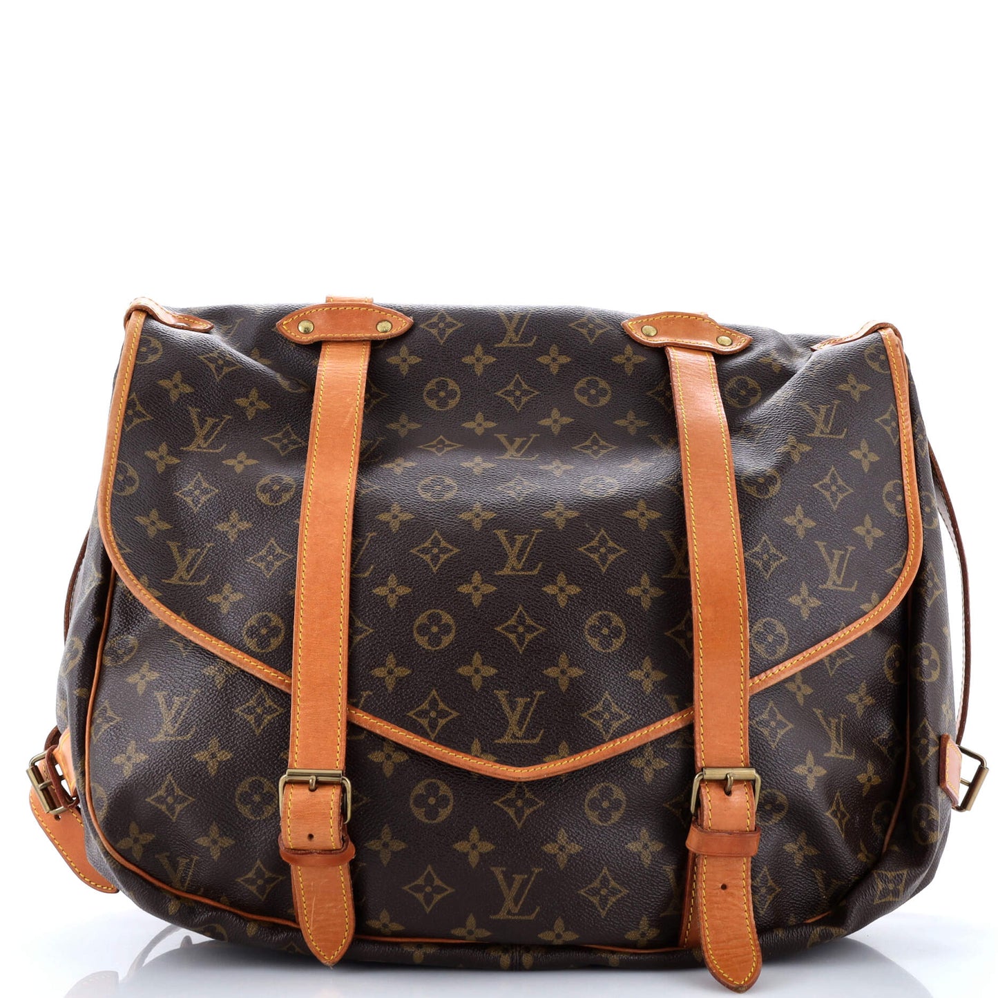 Louis Vuitton Saumur Handbag Canvas Monogram Travel Bag Canvas 433005072