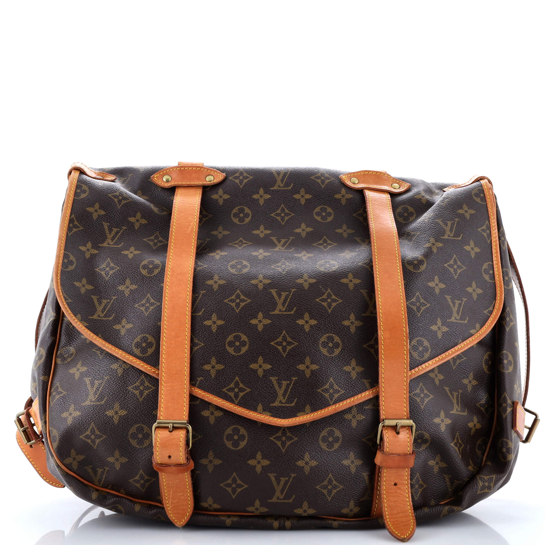 Louis Vuitton Saumur Handbag Canvas Monogram Travel Bag Canvas 433005072