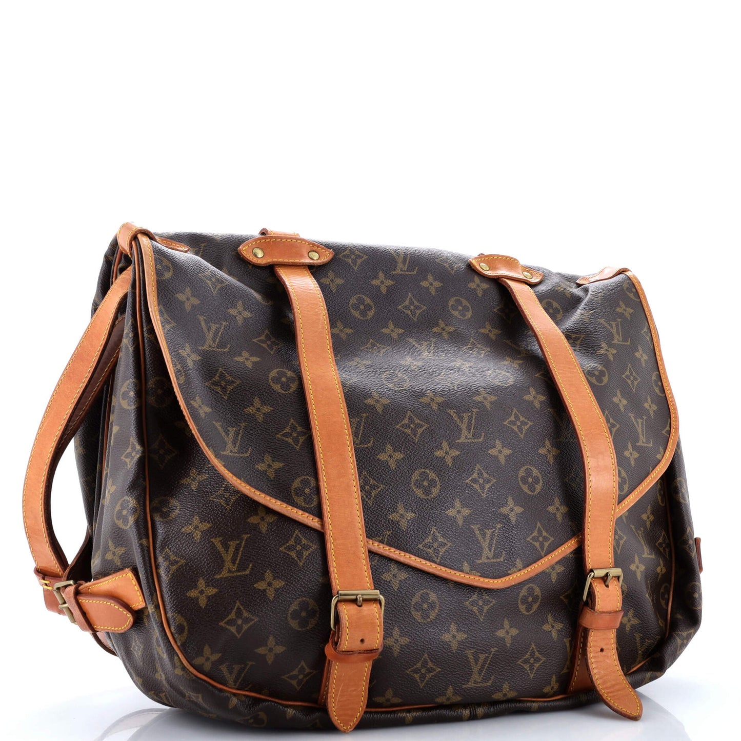 Louis Vuitton Saumur Handbag Canvas Monogram Travel Bag Canvas 433005072