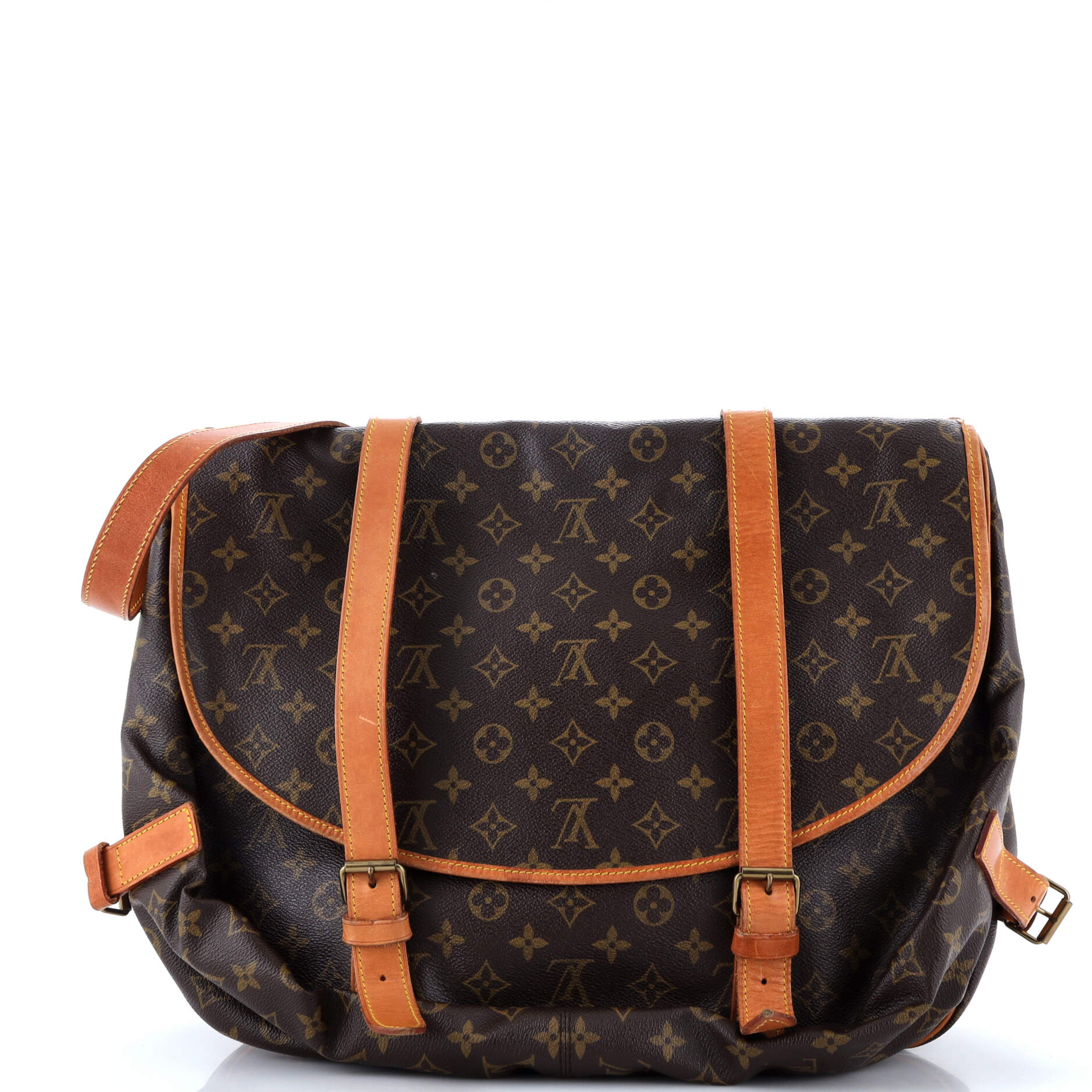 Louis Vuitton Saumur Handbag Canvas Monogram Travel Bag Canvas 433005072