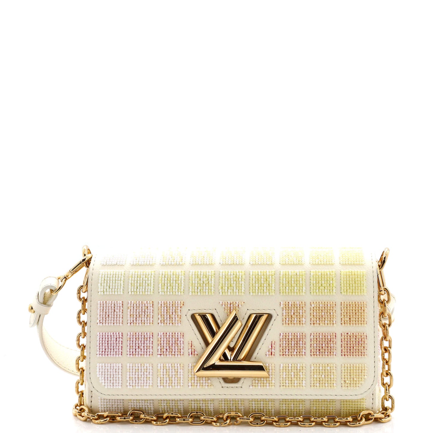 Louis Vuitton Twist West Handbag Beaded Damier Shoulder Bag