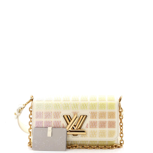 Louis Vuitton Twist West Handbag Beaded Damier Shoulder Bag