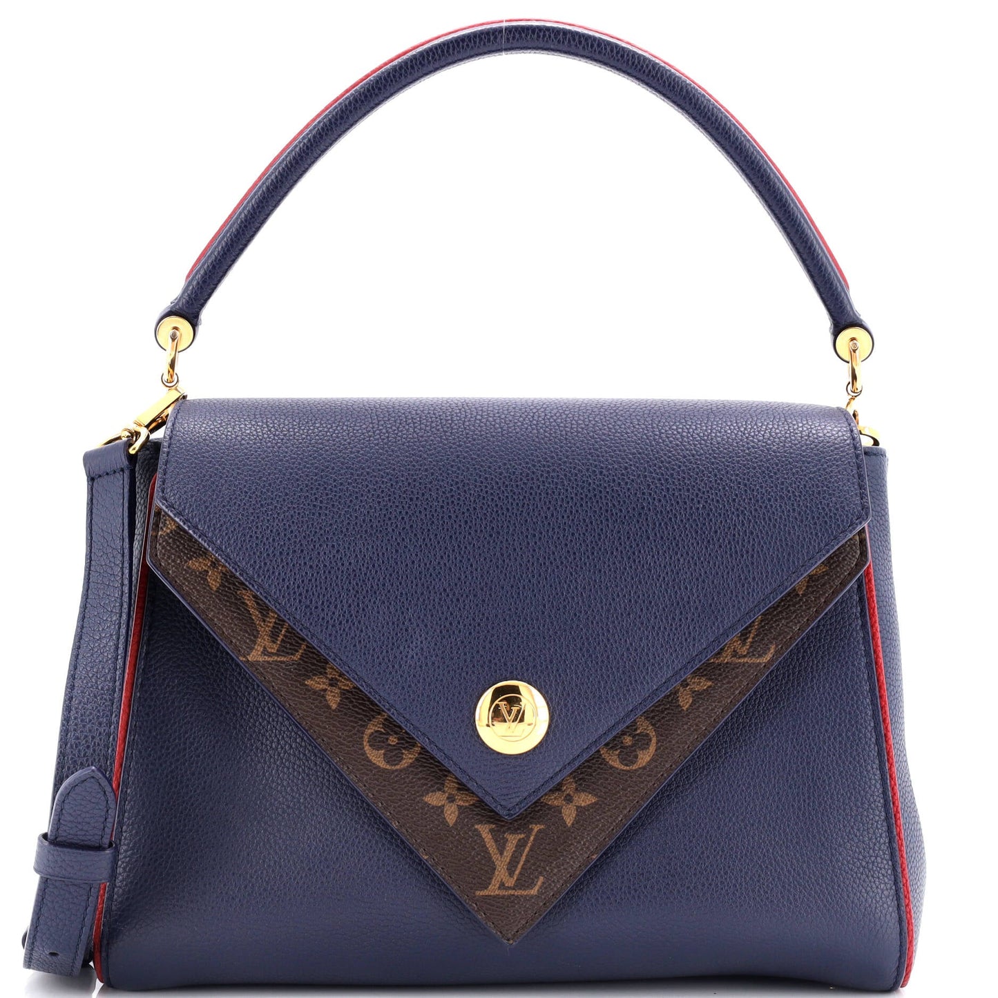 Louis Vuitton Double Handbag Calfskin With Canvas Monogram Travel Bag Canvas 30084142