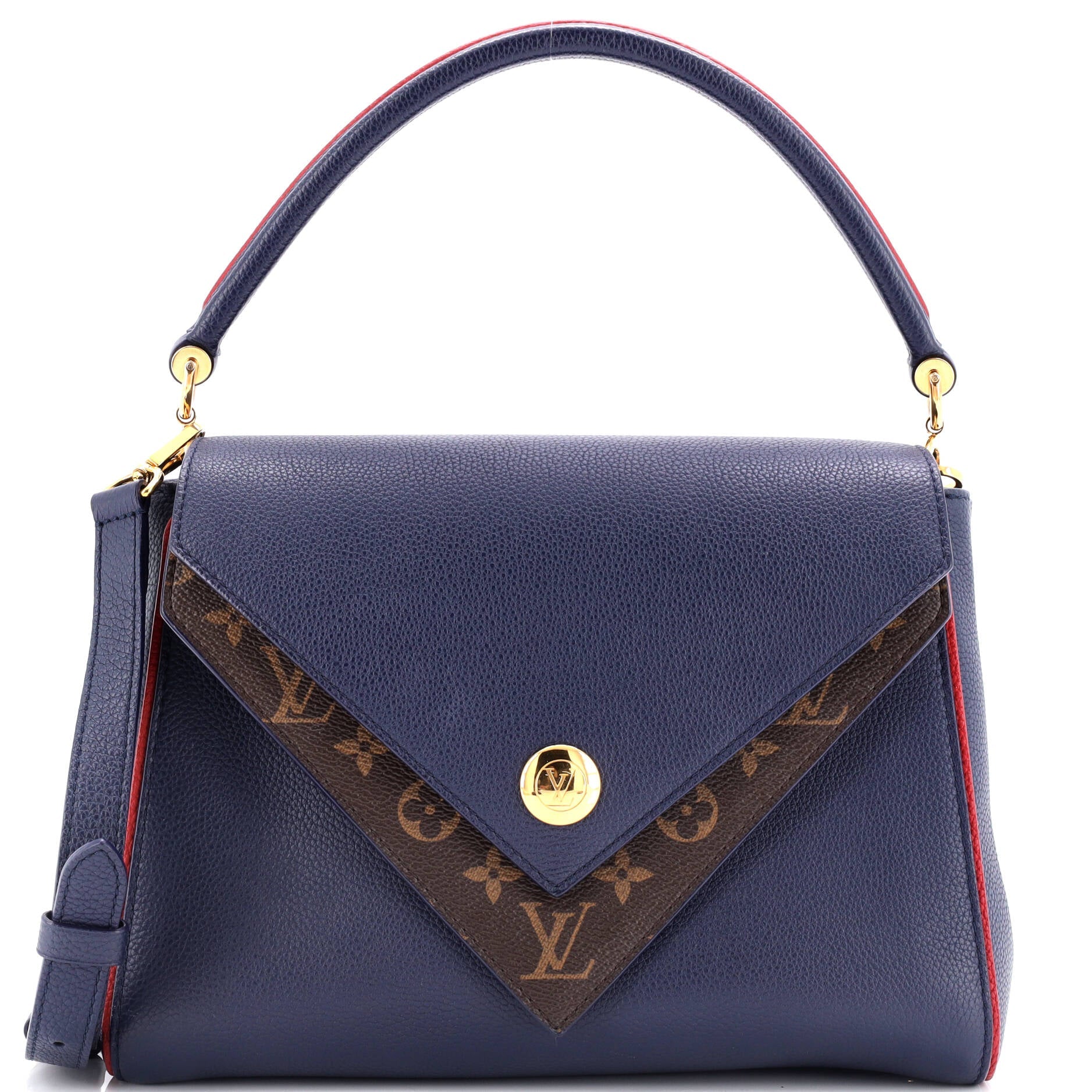 Louis Vuitton Double Handbag Calfskin With Canvas Monogram Travel Bag Canvas 30084142