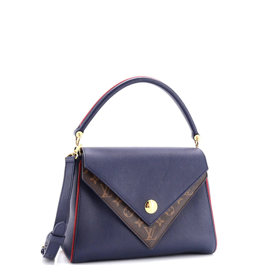 Louis Vuitton Double Handbag Calfskin With Canvas Monogram Travel Bag Canvas 30084142