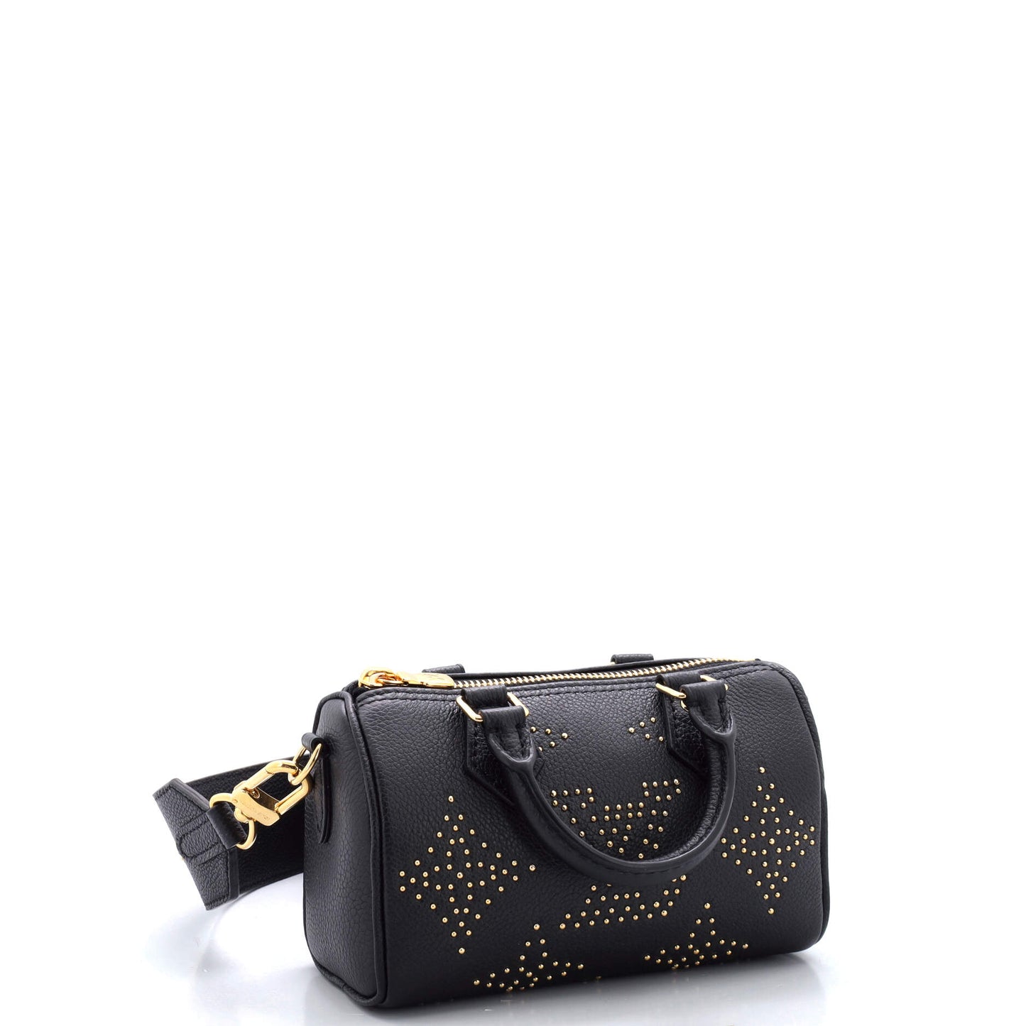 Louis Vuitton Speedy Bandouliere Nm Bag Studded Nano Leather Travel Bag