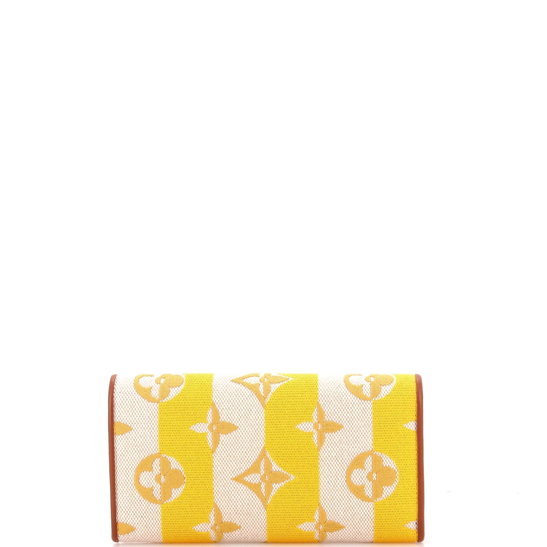 Louis Vuitton Capucines Wallet Striped Embroidered Handbag Canvas Travel Bag