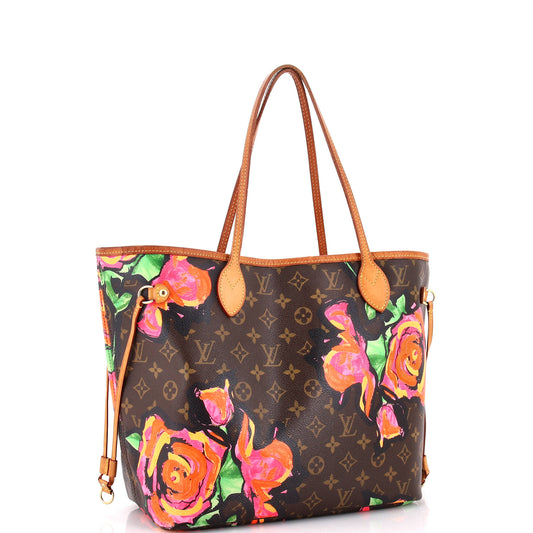 Louis Vuitton Neverfull Tote Limited Edition Roses Mm Monogram Tote Bag