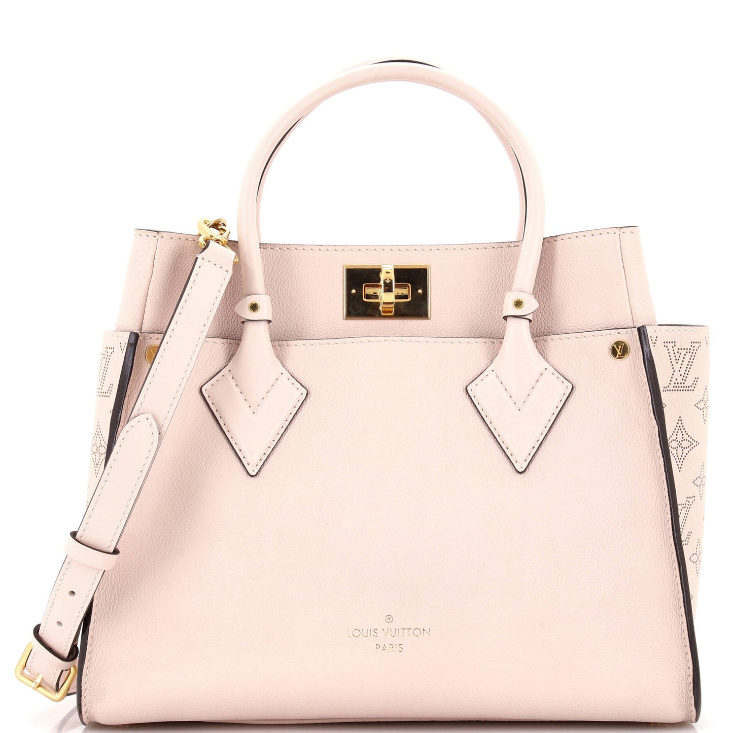 Louis Vuitton On My Side Tote Mahina Mm Leather Tote Bag