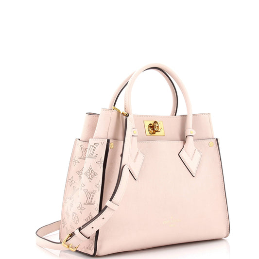Louis Vuitton On My Side Tote Mahina Mm Leather Tote Bag