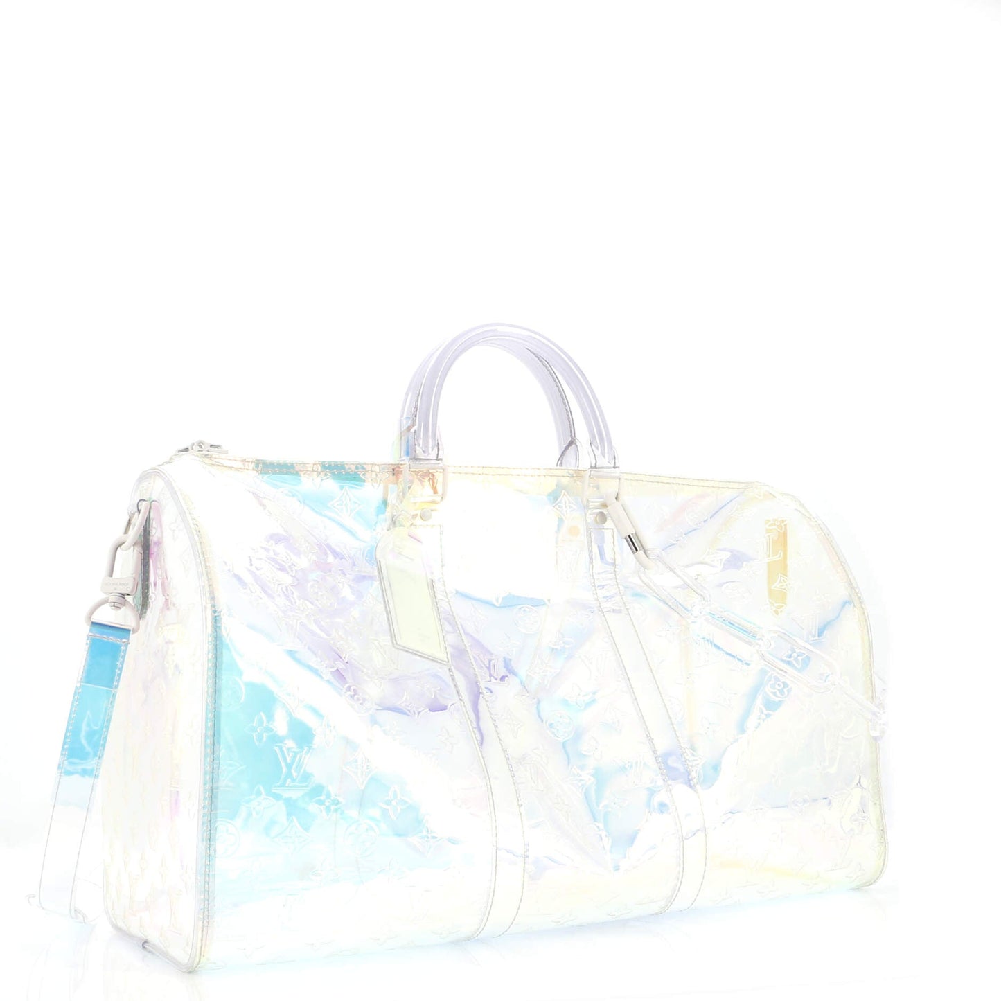 Louis Vuitton Keepall Bandouliere Bag Limited Edition Prism Pvc Monogram Travel Bag