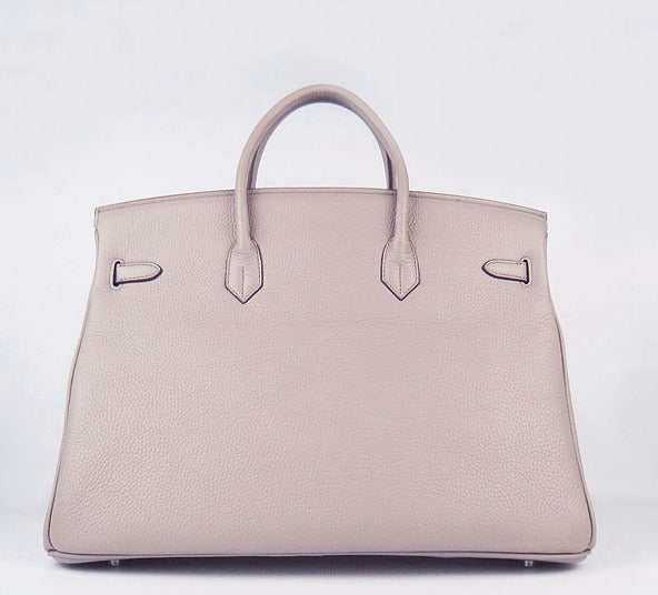 Hermes Luxury Birkin Cm Togo Handbags Grey Leather Silver Travel Bag
